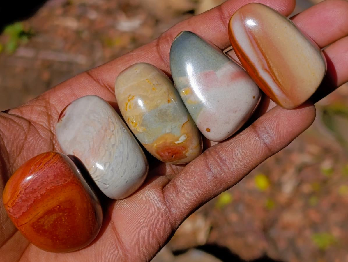 Polished Small Polychrome Jasper Free Forms x 35 From Androka, Madagascar - Toprock Gemstones and Minerals 