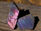Polished One Side Purple Sunset Flash Labradorite Slices x 24 From Madagascar - Toprock Gemstones and Minerals 