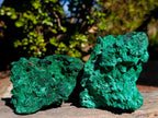 Natural Silky Malachite Specimens x 2 From Kasompe, Congo - Toprock Gemstones and Minerals 