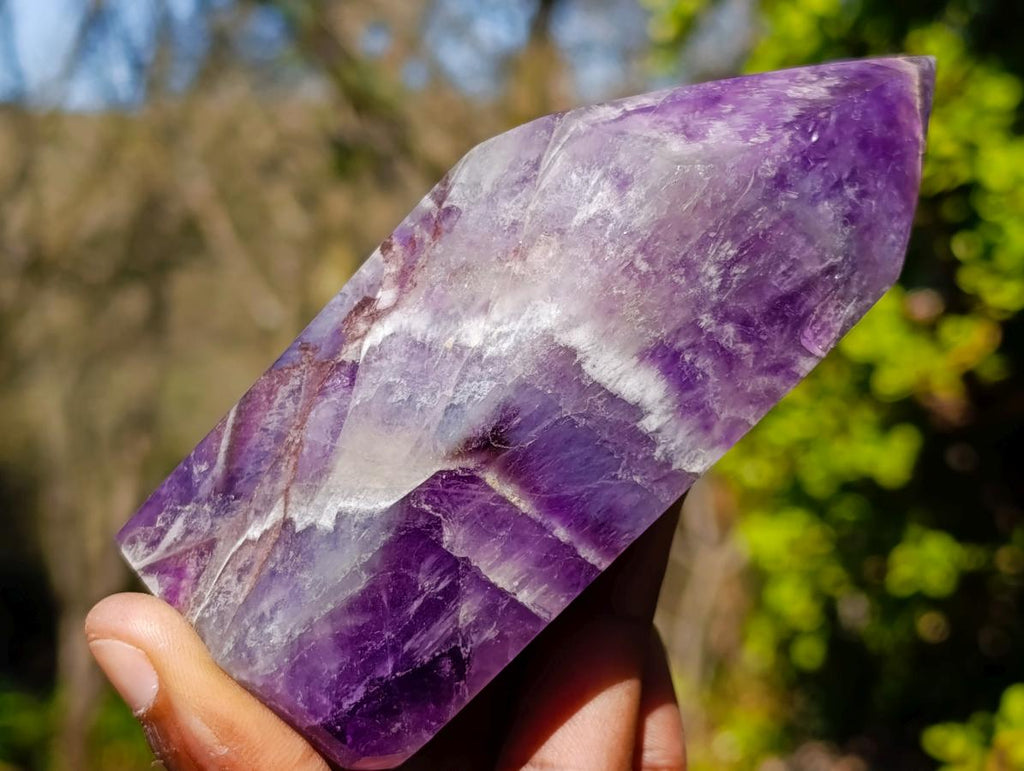 Polished Chevron Amethyst Display Crystals x 2 From Zambia - Toprock Gemstones and Minerals 