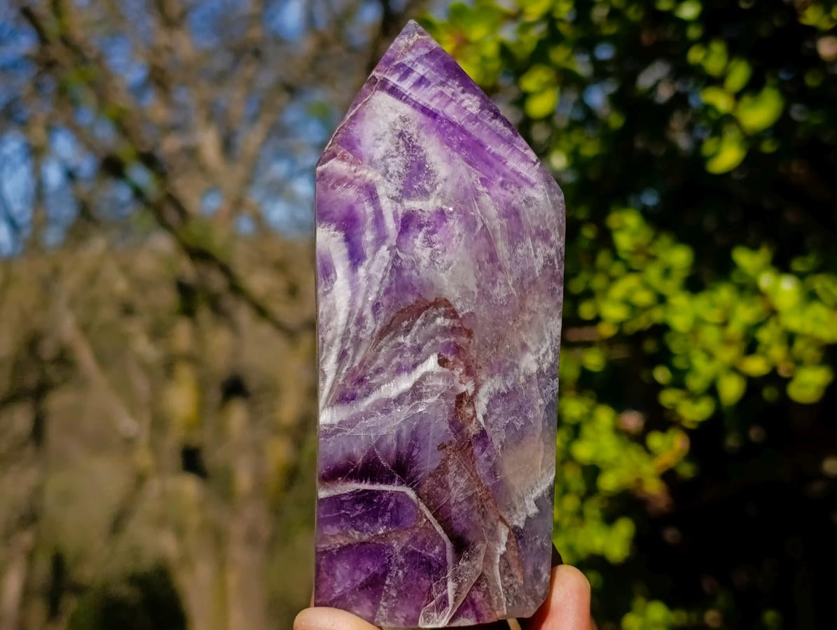 Polished Chevron Amethyst Display Crystals x 2 From Zambia - Toprock Gemstones and Minerals 