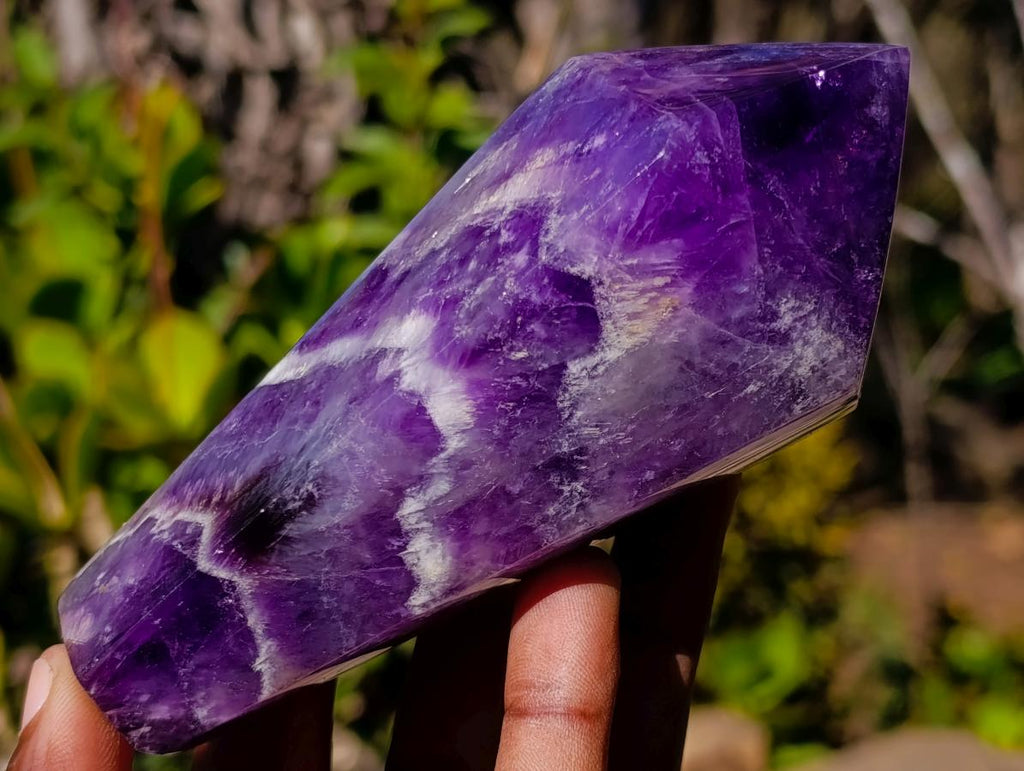 Polished Chevron Amethyst Display Crystals x 2 From Zambia - Toprock Gemstones and Minerals 