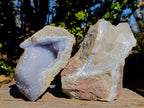 Natural Blue Lace Agate Specimens x 2 From Nsanje, Malawi - Toprock Gemstones and Minerals 