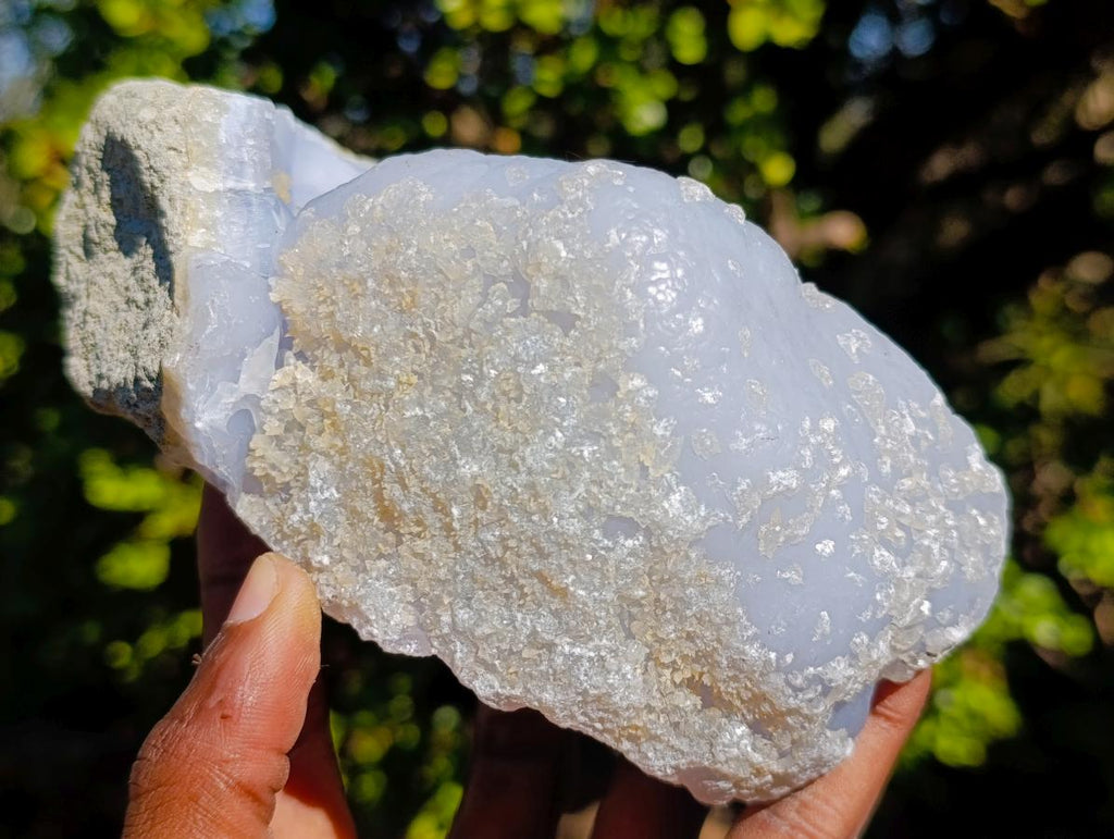 Natural Blue Lace Agate Specimens x 2 From Nsanje, Malawi - Toprock Gemstones and Minerals 