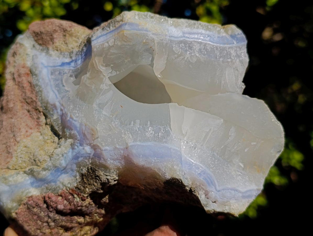 Natural Blue Lace Agate Specimens x 2 From Nsanje, Malawi - Toprock Gemstones and Minerals 