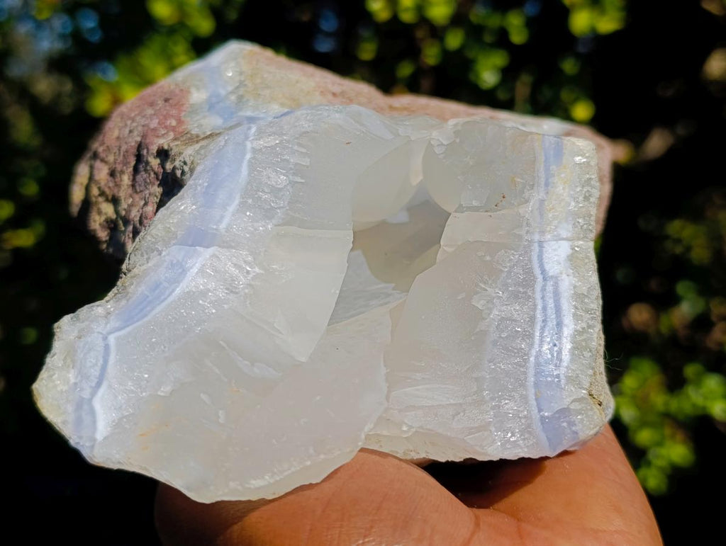 Natural Blue Lace Agate Specimens x 2 From Nsanje, Malawi - Toprock Gemstones and Minerals 