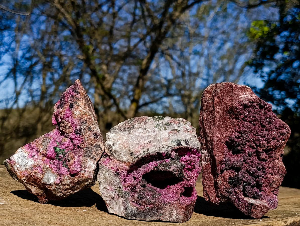 Natural Salrose Cobaltoan Dolomite Specimens x 3 From Kakanda, Congo - Toprock Gemstones and Minerals 