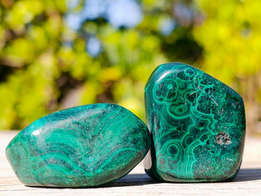 Polished Mix of Malachite Free Forms and Angel Tear Quartz x 70 From Congo and Madagascar - Toprock Gemstones and Minerals 