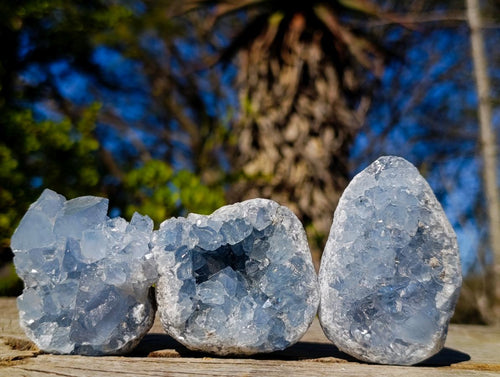 Natural Blue Celestite Specimens x 45 From Sakoany, Madagascar - Toprock Gemstones and Minerals 
