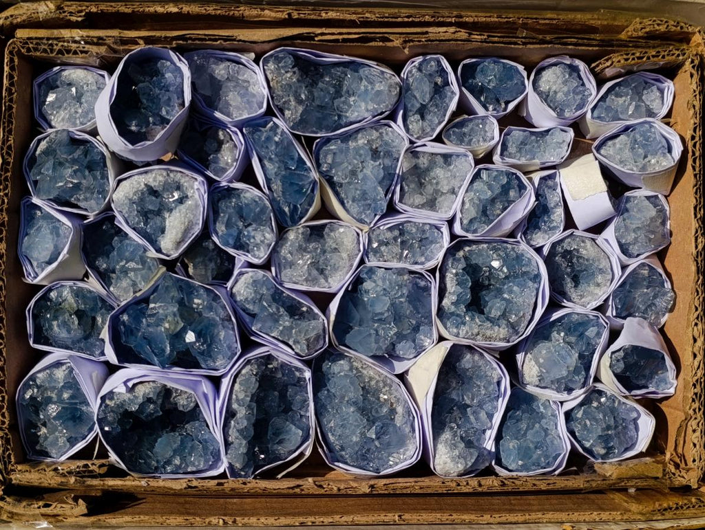 Natural Blue Celestite Specimens x 45 From Sakoany, Madagascar - Toprock Gemstones and Minerals 