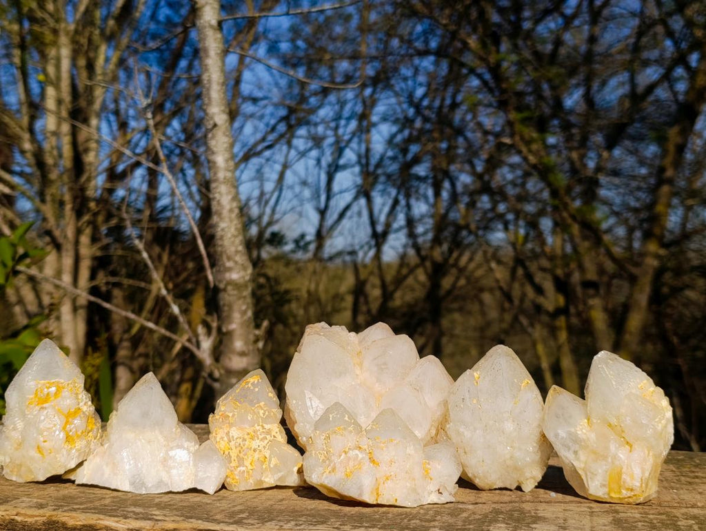 Natural Cascading "Anananas" Candle Quartz Clusters x 7 From Antsirabe, Madagascar - Toprock Gemstones and Minerals 