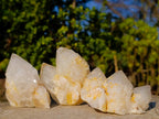 Natural Cascading "Anananas" Candle Quartz Clusters x 7 From Antsirabe, Madagascar - Toprock Gemstones and Minerals 