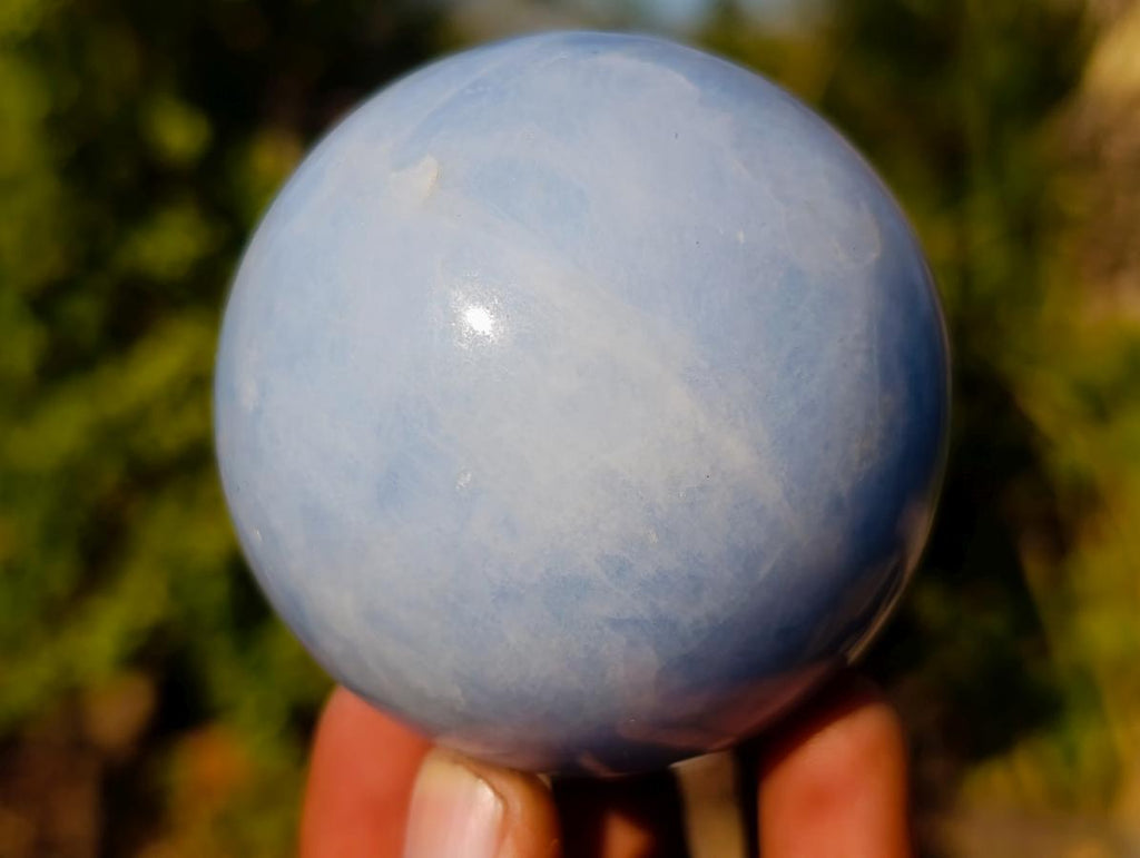Polished Blue Calcite Spheres x 4 From Madagascar - Toprock Gemstones and Minerals 