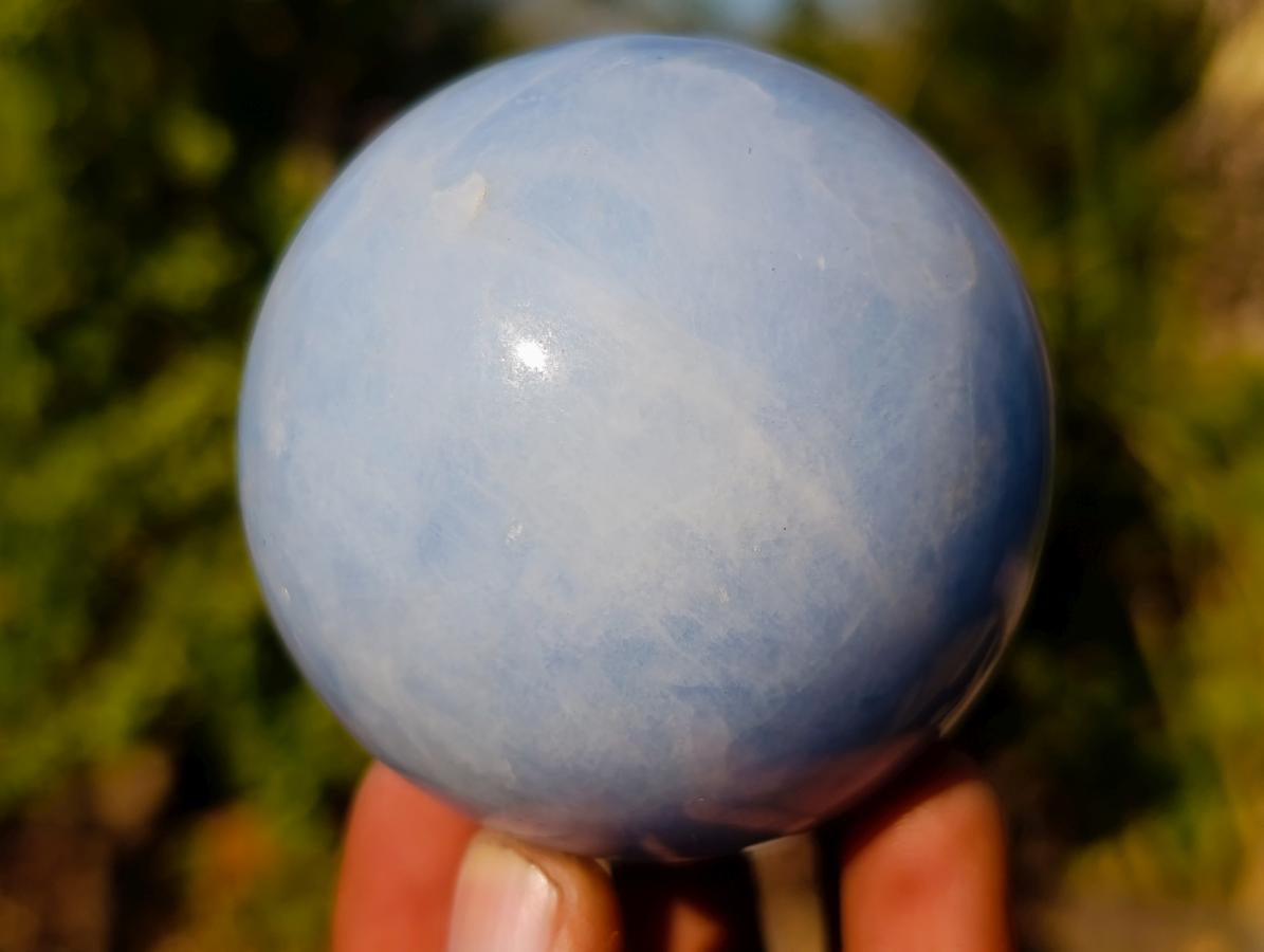 Polished Blue Calcite Spheres x 4 From Madagascar - Toprock Gemstones and Minerals 