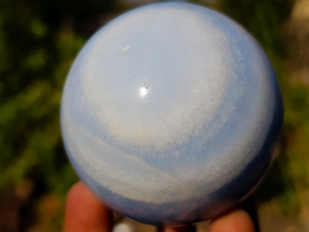 Polished Blue Calcite Spheres x 4 From Madagascar - Toprock Gemstones and Minerals 