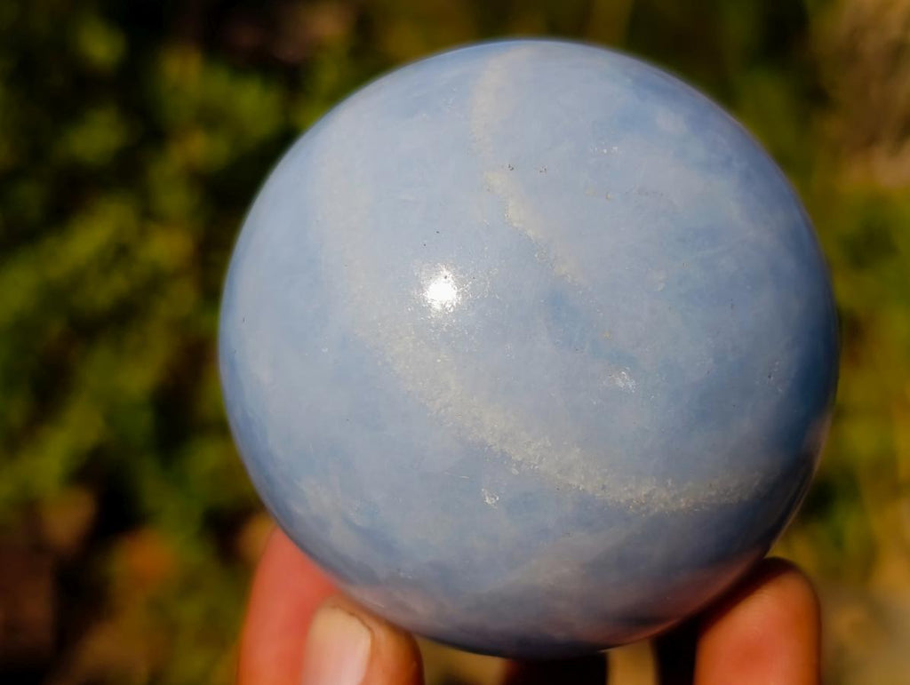 Polished Blue Calcite Spheres x 4 From Madagascar - Toprock Gemstones and Minerals 