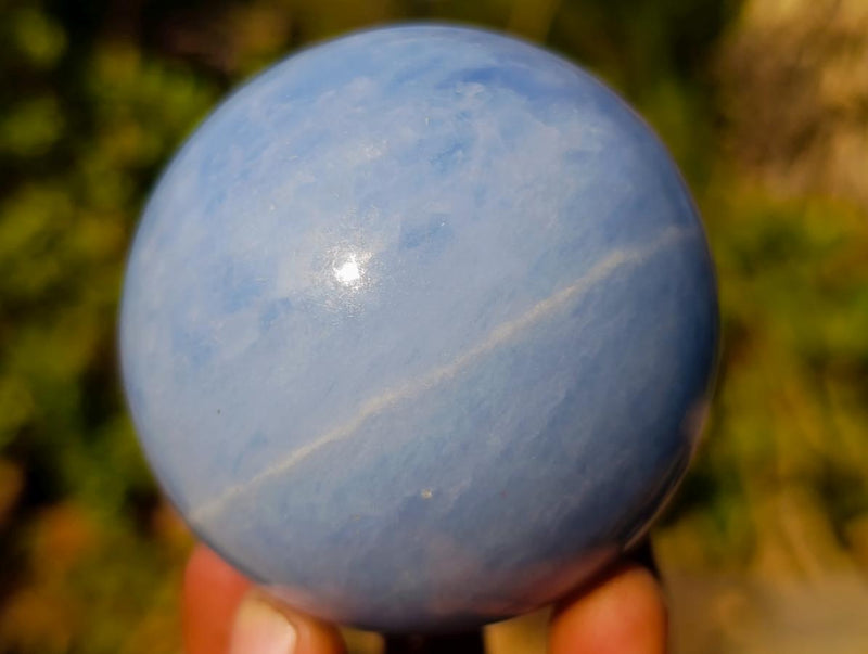 Polished Blue Calcite Spheres x 4 From Madagascar - Toprock Gemstones and Minerals 