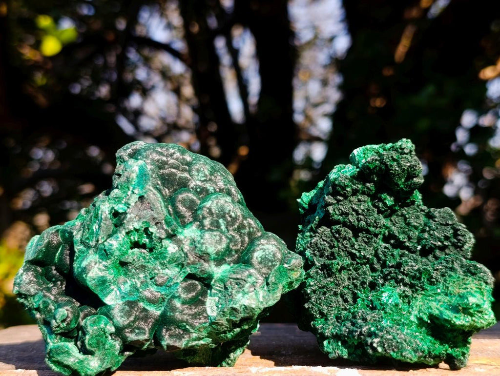 Natural Silky Malachite Specimens x 6 From Kasompe, Congo - Toprock Gemstones and Minerals 