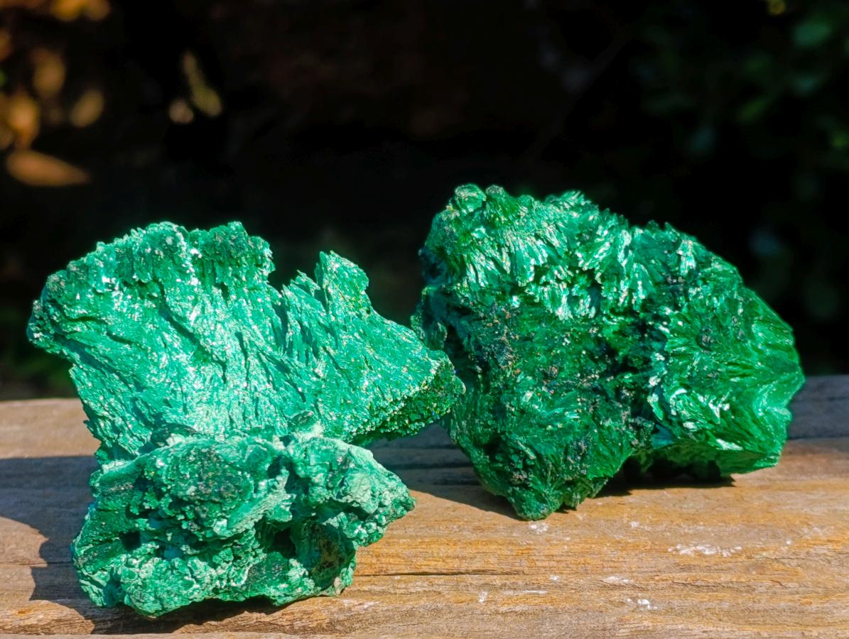 Natural Silky Malachite Specimens x 6 From Kasompe, Congo - Toprock Gemstones and Minerals 