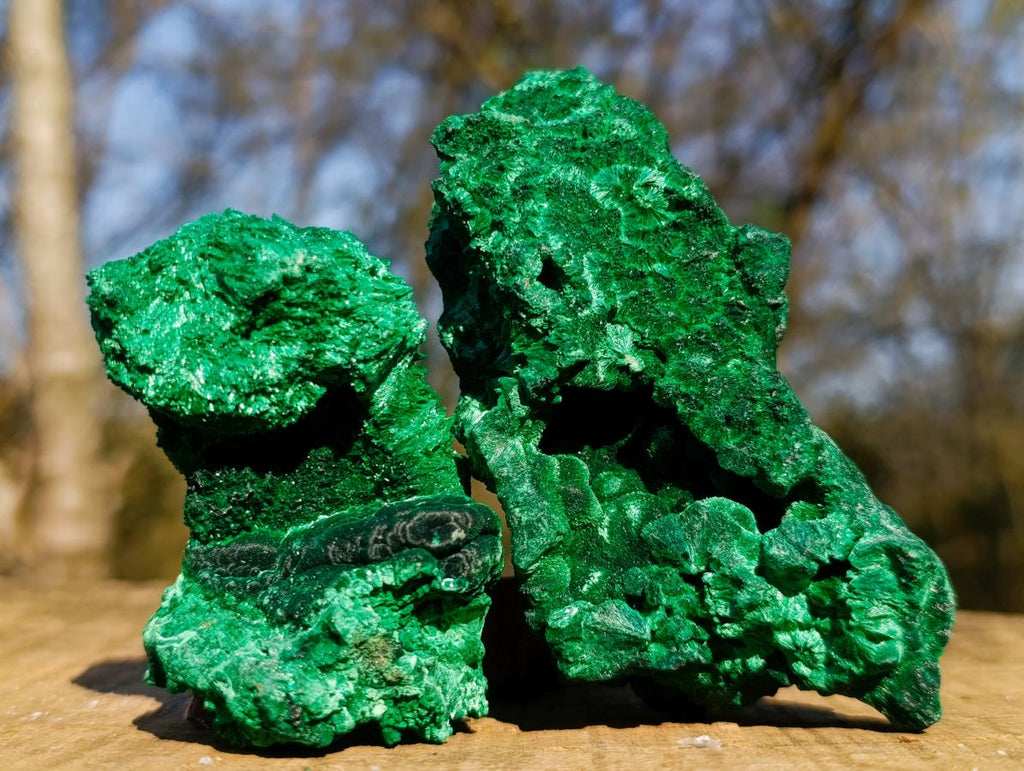 Natural Silky Malachite Specimens x 6 From Kasompe, Congo - Toprock Gemstones and Minerals 