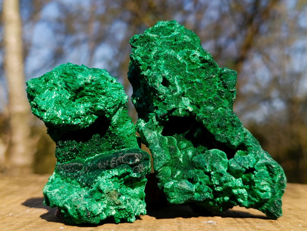 Natural Silky Malachite Specimens x 6 From Kasompe, Congo - Toprock Gemstones and Minerals 
