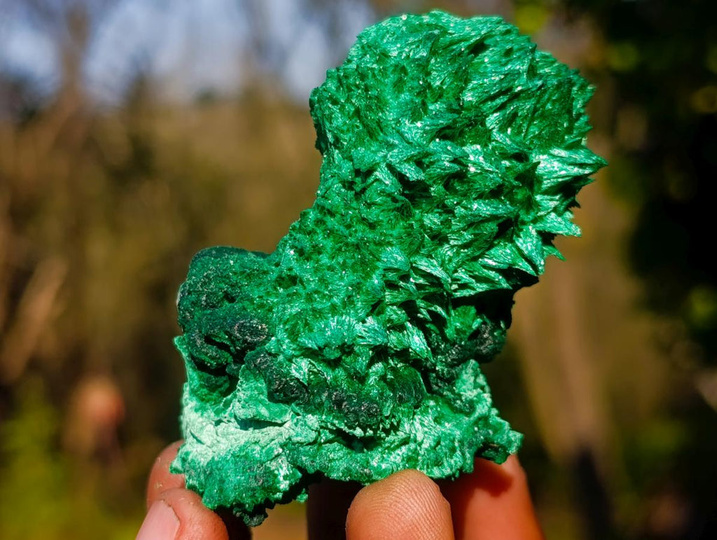 Natural Silky Malachite Specimens x 6 From Kasompe, Congo - Toprock Gemstones and Minerals 