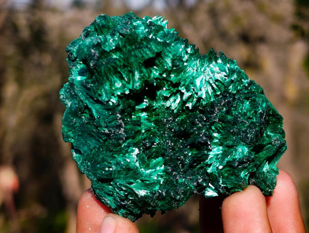 Natural Silky Malachite Specimens x 6 From Kasompe, Congo - Toprock Gemstones and Minerals 