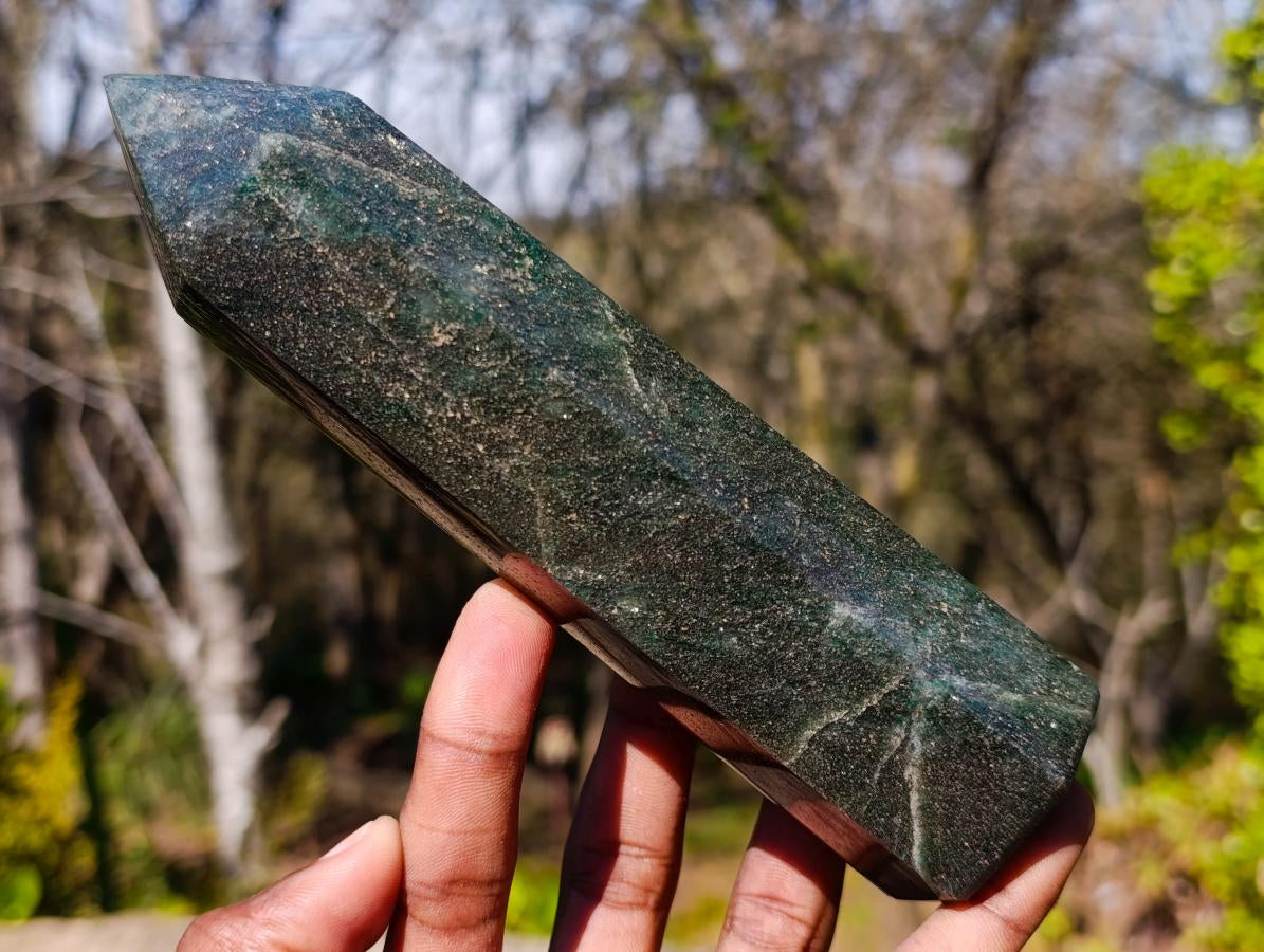 Polished Fuchsite Quartz Display Crystals with Pyrite x 4 From Andakatany, Madagascar - Toprock Gemstones and Minerals 
