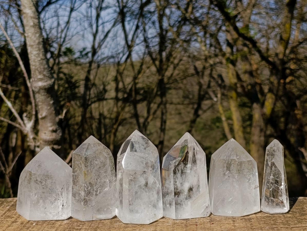 Polished Clear Quartz Crystals x 6 From Madagascar - Toprock Gemstones and Minerals 