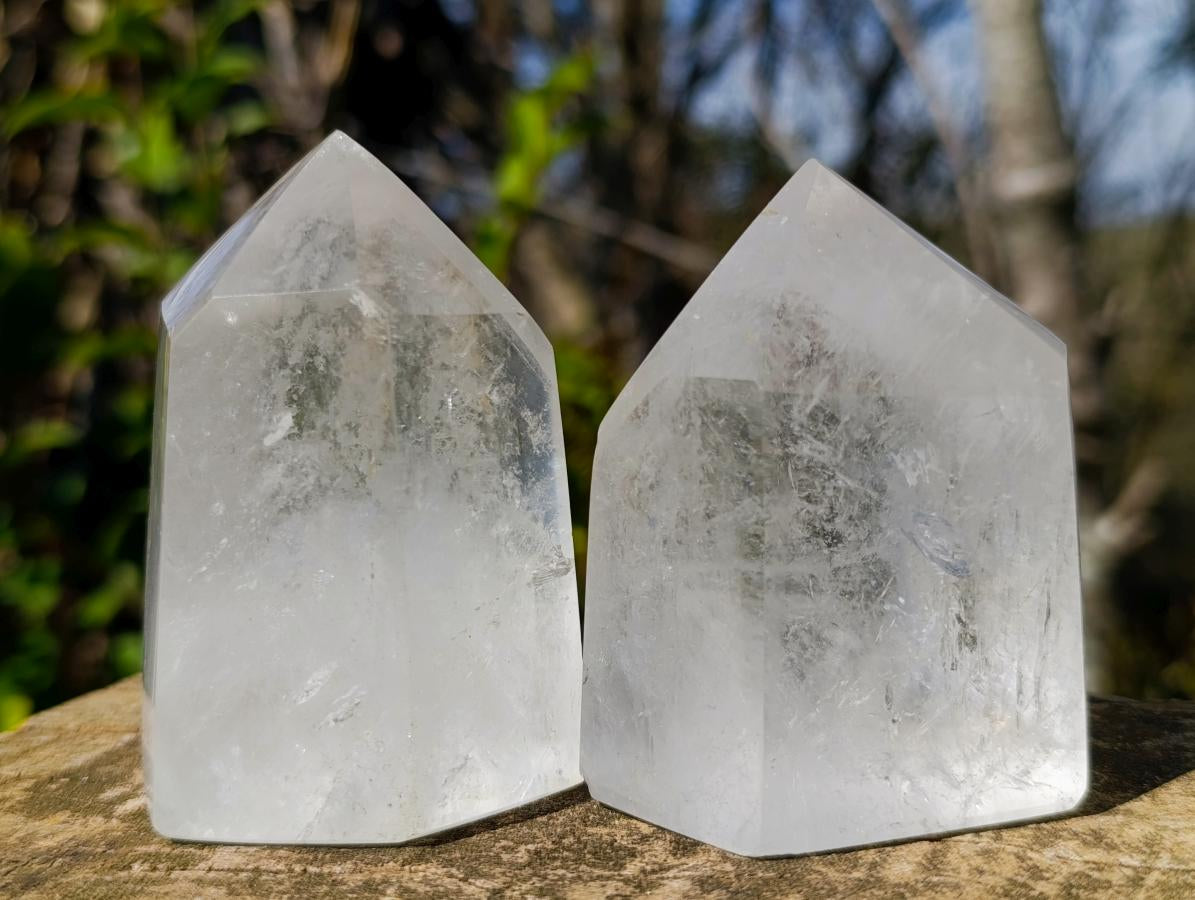 Polished Clear Quartz Crystals x 6 From Madagascar - Toprock Gemstones and Minerals 