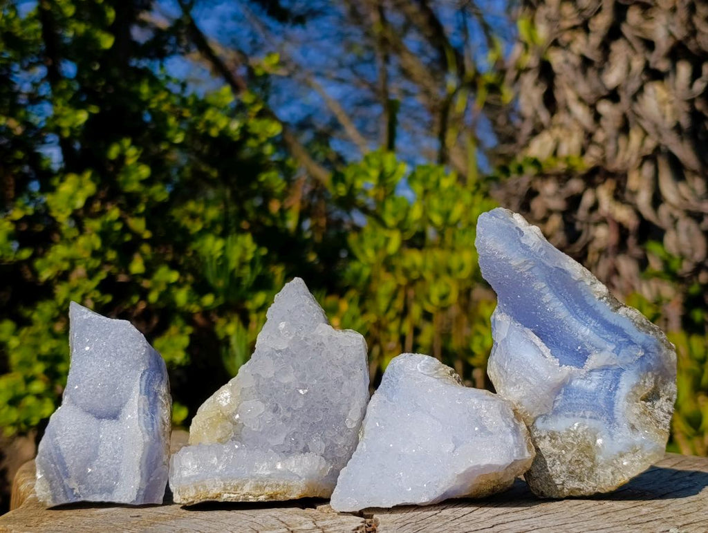 Natural Blue Lace Agate Specimens x 12 From Nsanje, Malawi - Toprock Gemstones and Minerals 