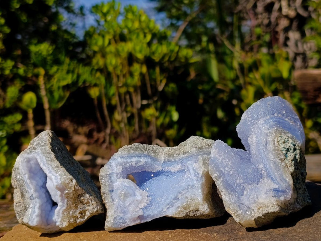 Natural Blue Lace Agate Specimens x 12 From Nsanje, Malawi - Toprock Gemstones and Minerals 