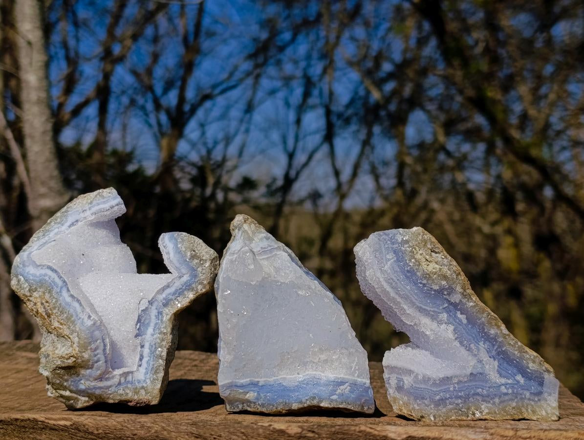 Natural Blue Lace Agate Specimens x 12 From Nsanje, Malawi - Toprock Gemstones and Minerals 