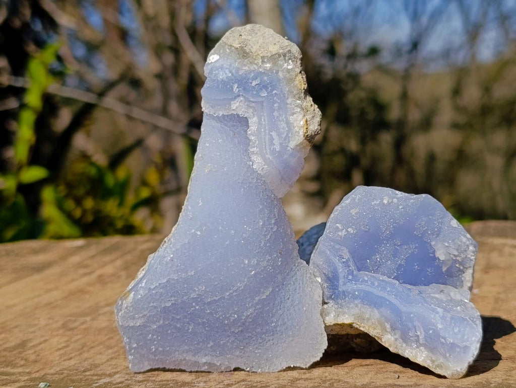 Natural Blue Lace Agate Specimens x 12 From Nsanje, Malawi - Toprock Gemstones and Minerals 