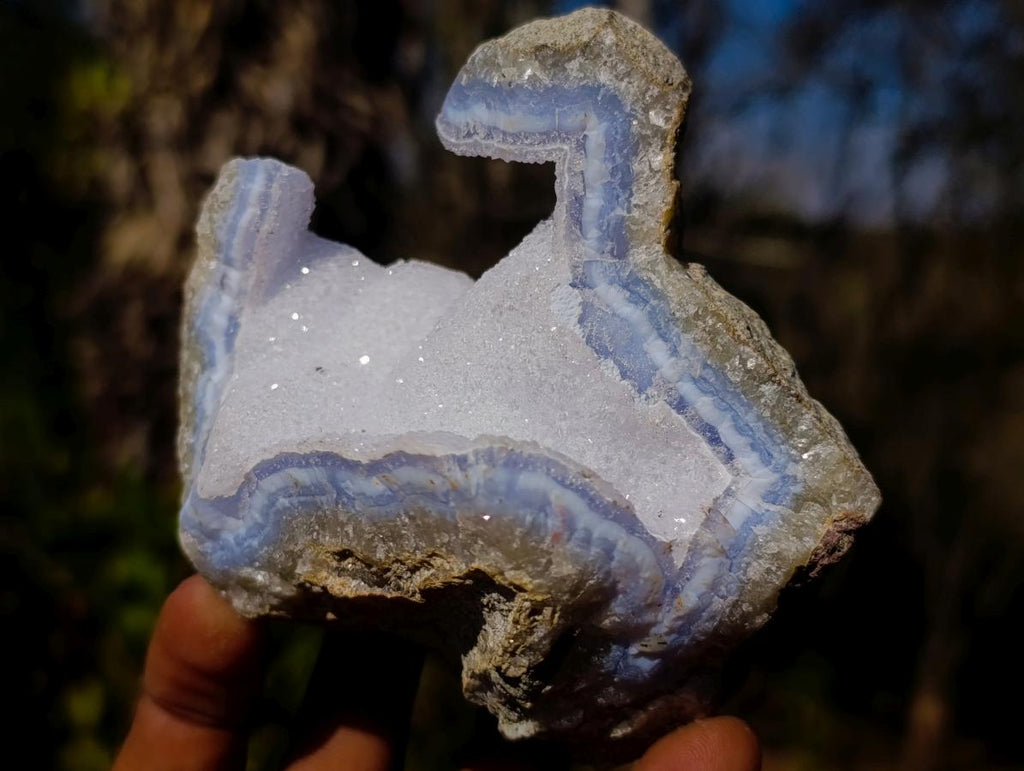 Natural Blue Lace Agate Specimens x 12 From Nsanje, Malawi - Toprock Gemstones and Minerals 