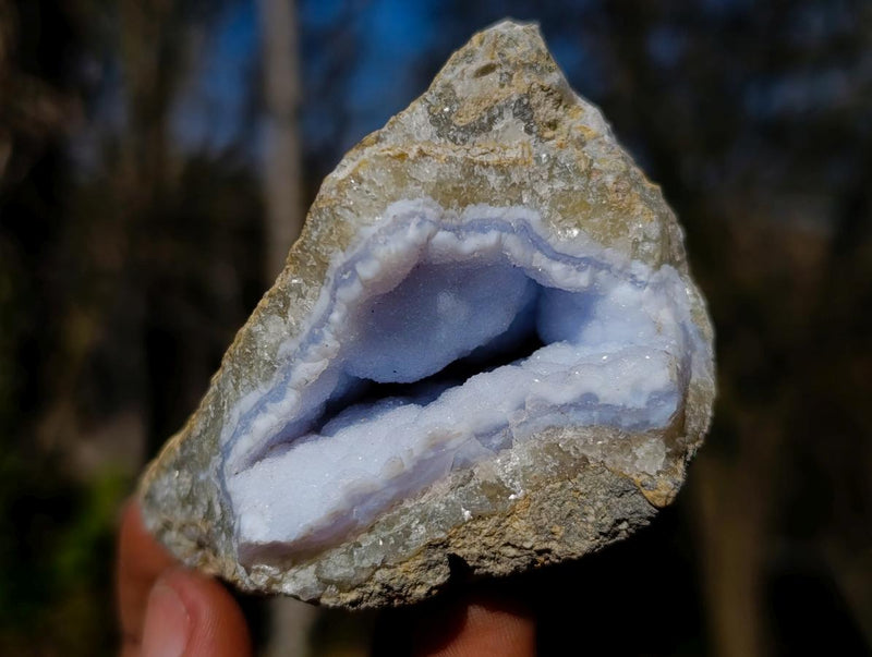 Natural Blue Lace Agate Specimens x 12 From Nsanje, Malawi - Toprock Gemstones and Minerals 