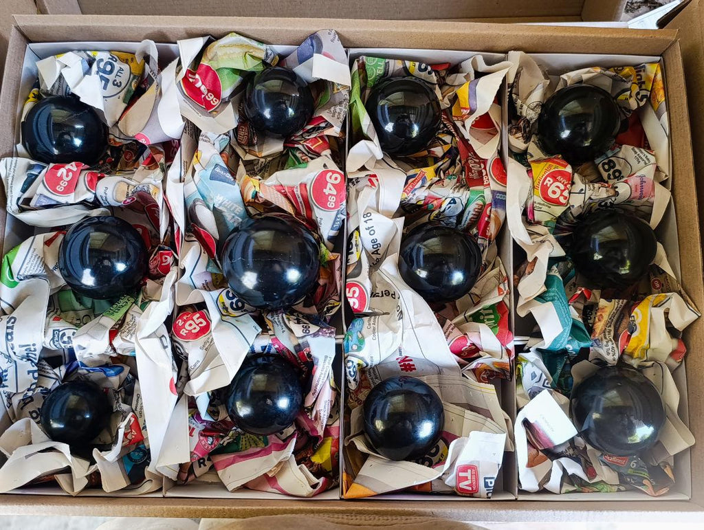 Polished Black Basalt Spheres x 12 From Madagascar - Toprock Gemstones and Minerals 