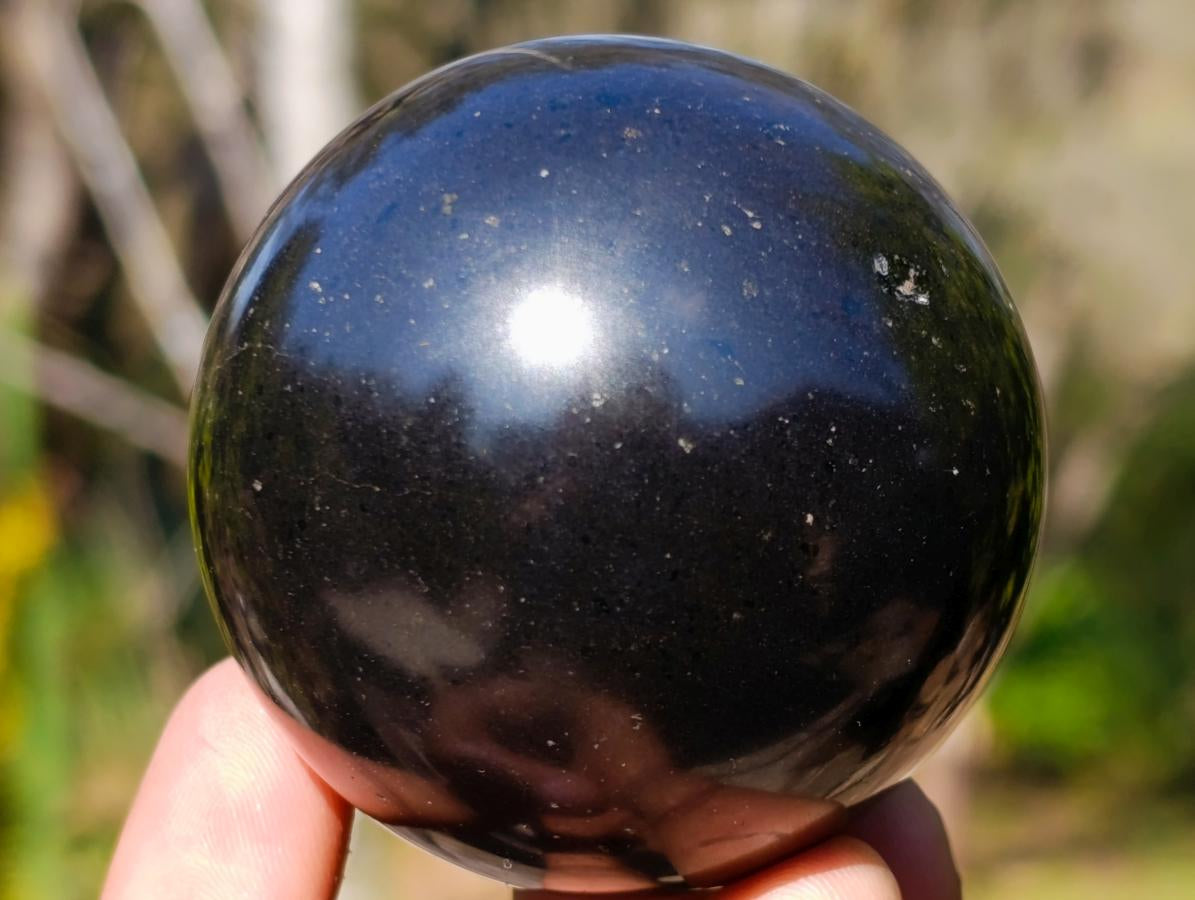 Polished Black Basalt Spheres x 12 From Madagascar - Toprock Gemstones and Minerals 
