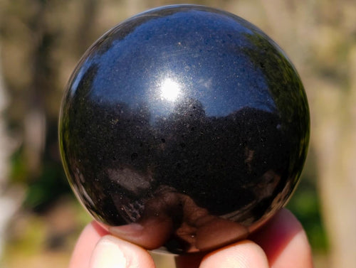Polished Black Basalt Spheres x 12 From Madagascar - Toprock Gemstones and Minerals 