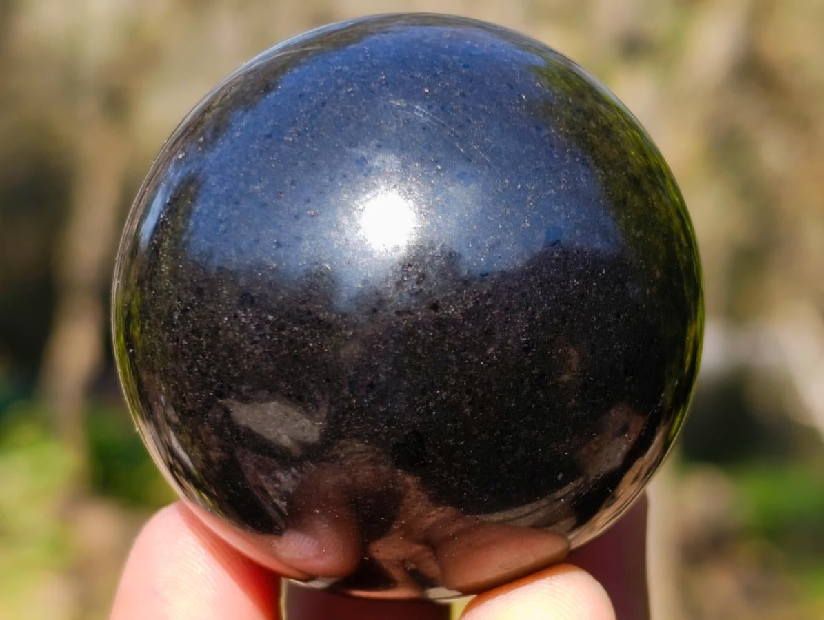 Polished Black Basalt Spheres x 12 From Madagascar - Toprock Gemstones and Minerals 