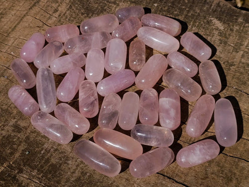 Polished Gemmy Rose Quartz Ampule Shaped Free Forms x 37 From Madagascar - Toprock Gemstones and Minerals 