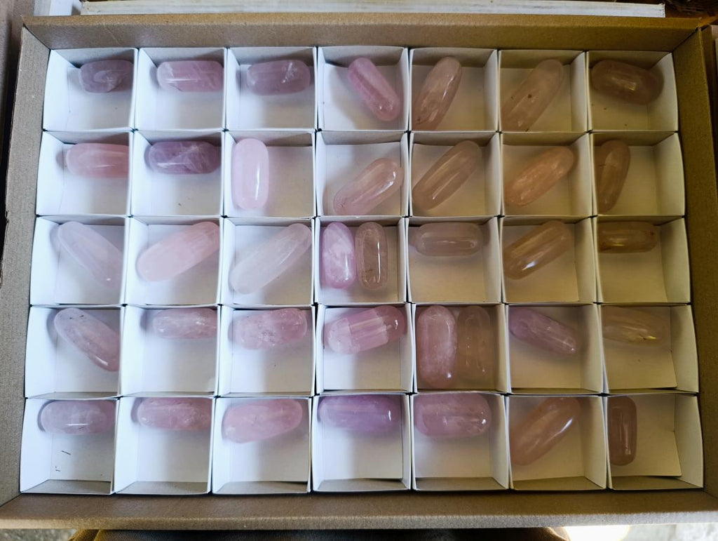 Polished Gemmy Rose Quartz Ampule Shaped Free Forms x 37 From Madagascar - Toprock Gemstones and Minerals 