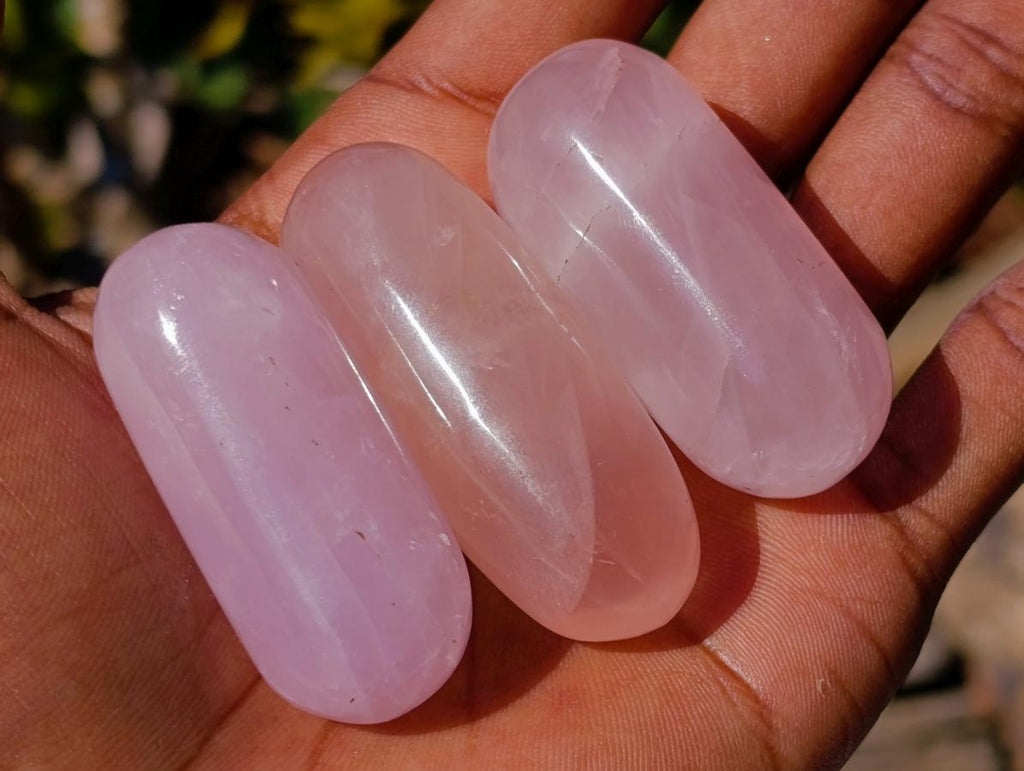 Polished Gemmy Rose Quartz Ampule Shaped Free Forms x 37 From Madagascar - Toprock Gemstones and Minerals 