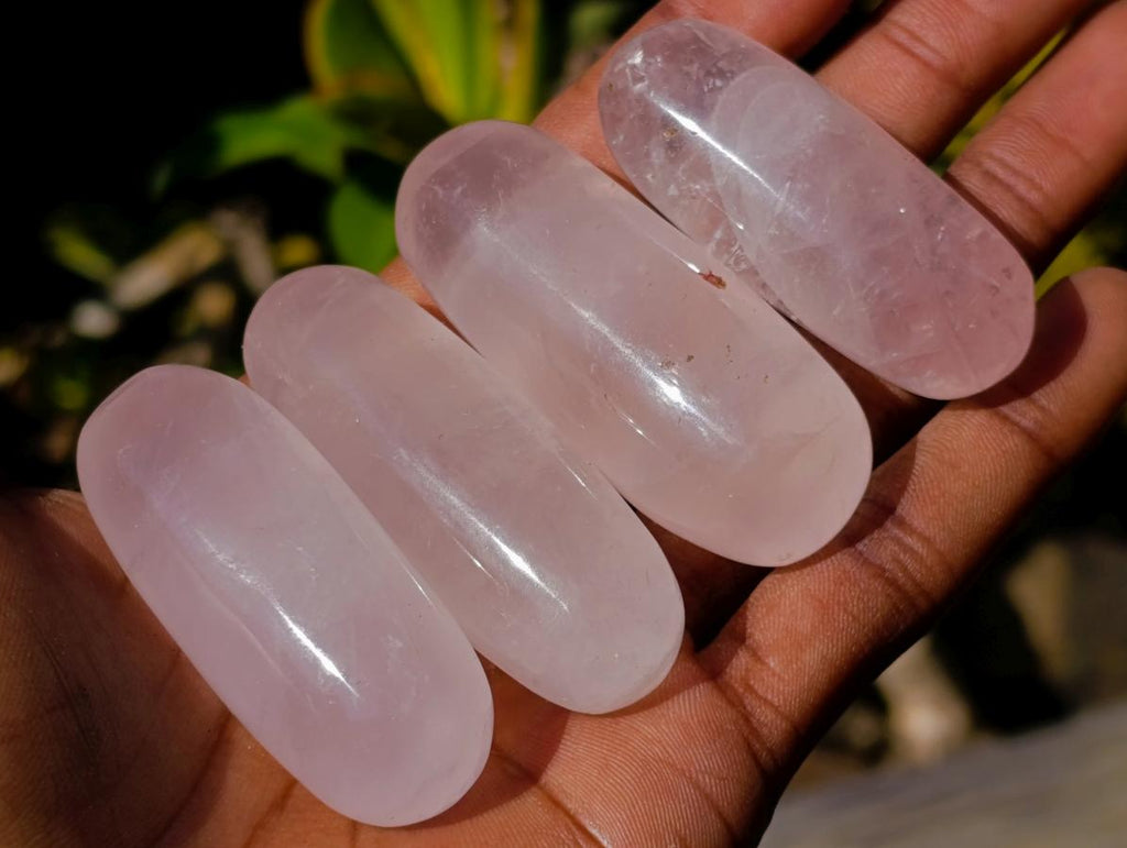 Polished Gemmy Rose Quartz Ampule Shaped Free Forms x 37 From Madagascar - Toprock Gemstones and Minerals 