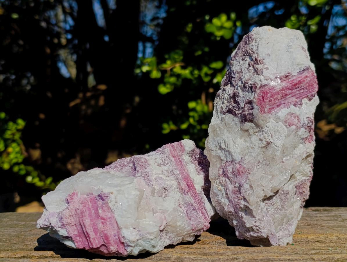 Natural Pink Rubellite Tourmaline Specimens x 4 From Karibib, Namibia - Toprock Gemstones and Minerals 