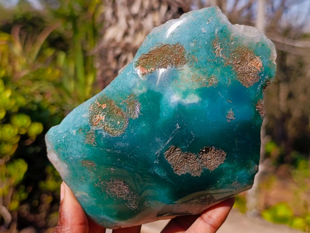 Polished One Side Mtorolite Chrysoprase Slices x 4 From Mutorashanga, Zimbabwe - Toprock Gemstones and Minerals 