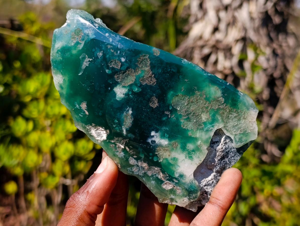Polished One Side Mtorolite Chrysoprase Slices x 4 From Mutorashanga, Zimbabwe - Toprock Gemstones and Minerals 