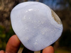Polished and Natural Blue Lace Agate Free Forms and Standing Display Pieces x 6 From Nsanje, Malawi - Toprock Gemstones and Minerals 