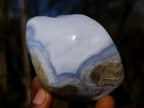 Polished and Natural Blue Lace Agate Free Forms and Standing Display Pieces x 6 From Nsanje, Malawi - Toprock Gemstones and Minerals 