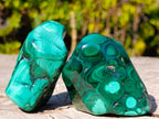 Polished Flower Banded Malachite Free Forms x 6 From Congo - Toprock Gemstones and Minerals 